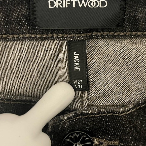 Driftwood Black Jackie Embroidered Ankle Jeans Size 27 High Rise - Picture 11 of 11